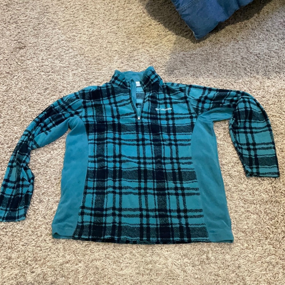 Blue black Zip up Columbia sweatshirt